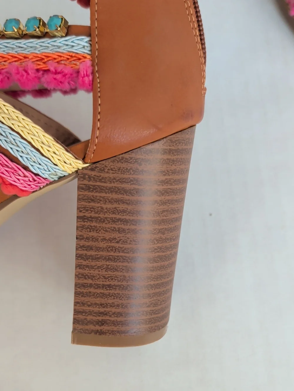 Charlotte Russe Edith-2 Lace-Up Gladiator Sandals 10 Pink Brown Multi